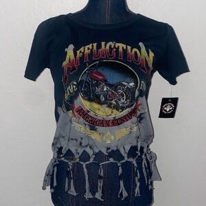 Affliction Kids Black and Gray Motorcycle T-Shirt
